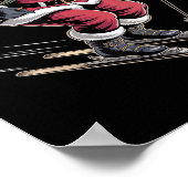 Santa Skiing Down Snowy Slopes  ポスター (角)