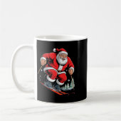 Santa Skiing Lover Funny Holiday Christmas Xmas Pa コーヒーマグカップ (左)