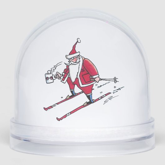 Santa Skiing snow globe (正面)