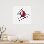 Santa Skiing value matte poster ポスター (キッチン)