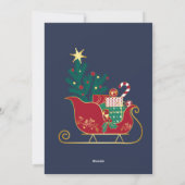 Santa Sleigh自分の写真のクリスマスを追加 シーズンカード (裏面)