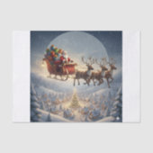 Santa Sleigh, 3D Christmas, Winter Village, Kids 薄葉紙 (正面)
