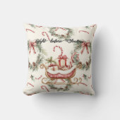 Santa Sleigh Candy Cane Christmas クッション (正面)