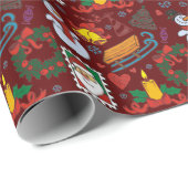 Santa Sleigh Holiday Icons Festive Christmas Gift ラッピングペーパー (ロールコーナー)