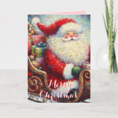Santa Sleigh & Presents – Classic Holiday Greeting カード (正面)