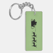 Santa sleigh reindeer キーホルダー (正面左)