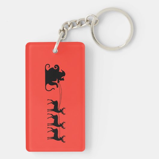 Santa sleigh reindeer キーホルダー (裏面)