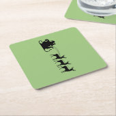 Santa sleigh reindeer スクエアペーパーコースター (アングル)