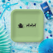 Santa sleigh reindeer ペーパープレート (パーティー)