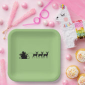 Santa sleigh reindeer ペーパープレート (パーティー)