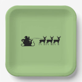 Santa sleigh reindeer ペーパープレート