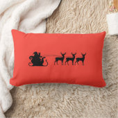 Santa sleigh reindeer ランバークッション (ブランケット)