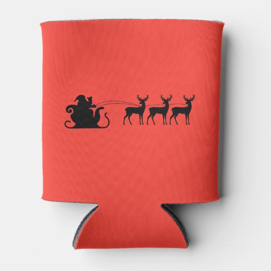 Santa sleigh reindeer 缶クーラー (正面)