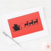 Santa sleigh reindeer 長方形シール (封筒)