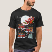 Santa Sleigh Reindeer School Buses Matching Driver Tシャツ (正面)