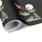 Santa Sleigh Riding Alligator Christmas Funny Xmas ラッピングペーパー (ロールコーナー)
