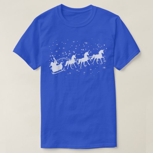 Santa Sleigh Unicorn Christmas Pajama Xmas Family  Tシャツ (デザイン正面)