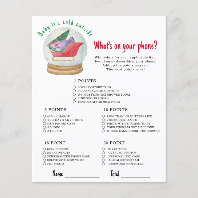 Santa sleigh What's On Your Phone Game (正面)