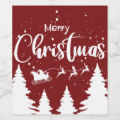 Santa Sleigh Wine Label - Custom Christmas Design! ワインラベル (シングルラベル)