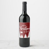 Santa Sleigh Wine Label - Custom Christmas Design! ワインラベル (正面)