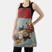 Santa Sleigh with Flying Cats Christmas Apron エプロン (インサイチュ)