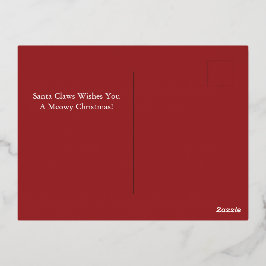 Santa Sleigh with Flying Cats Christmas Postcard 箔シーズンポストカード