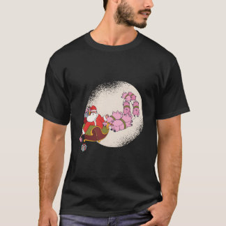 Santa Sleigh With Flying Pigs And Tシャツ