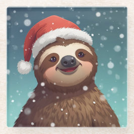 Santa Sloth, Glass Coaster ガラスコースター