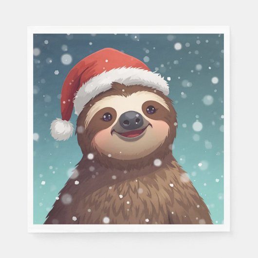 Santa Sloth, Napkins スタンダードランチョンナプキン (正面)