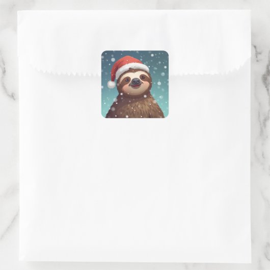 Santa Sloth, Stickers スクエアシール (バッグ)
