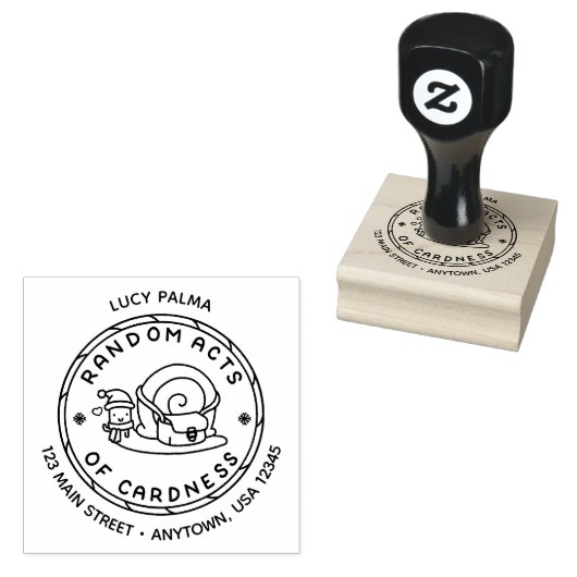 Santa Snail Random Acts of Cardness Logo Stamp ラバースタンプ (押印)