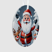 Santa, Snowman, and Ralph the Reindeer Holiday Orn オーナメント (正面)