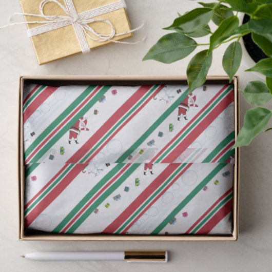 Santa & Snowman Christmas Stripes 薄葉紙 (ギフト)