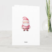 Santa Snowman Christmas Train Folded Greeting Card カード (裏面)