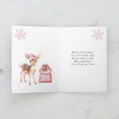 Santa Snowman Christmas Train Folded Greeting Card カード (内部)