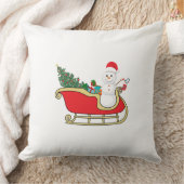 Santa snowman distributing gifts クッション (ブランケット)