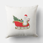 Santa snowman distributing gifts クッション (裏面)