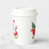 Santa snowman distributing gifts 紙コップ (左)