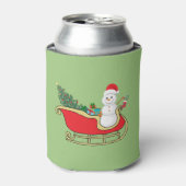 Santa snowman distributing gifts 缶クーラー (缶正面)
