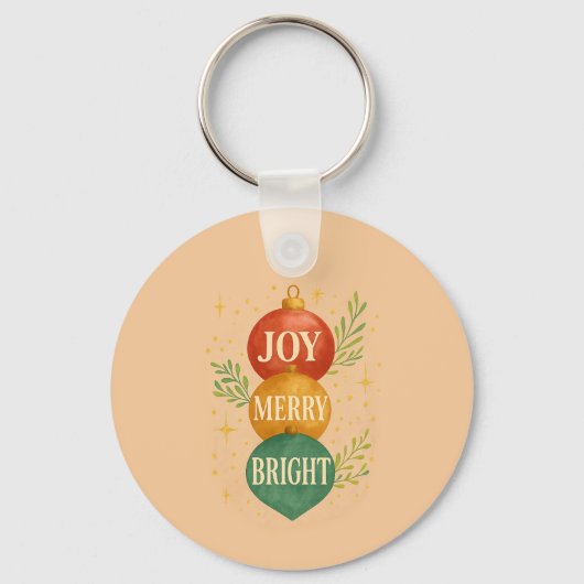 Santa & Snowman Winter Scene – Festive Holiday  キーホルダー (正面)