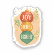 Santa & Snowman Winter Scene – Festive Holiday  シール (正面)