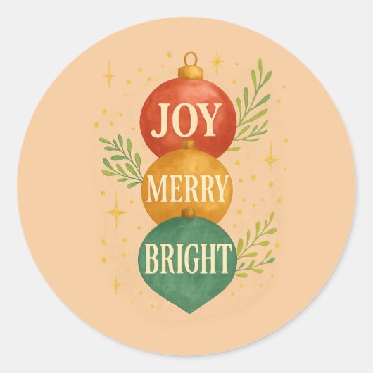 Santa & Snowman Winter Scene – Festive Holiday  ラウンドシール (正面)