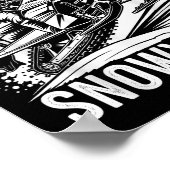 Santa Snowmobile Riding Snowmobiling Christmas  ポスター (角)