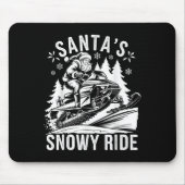 Santa Snowmobile Riding Snowmobiling Christmas  マウスパッド (正面)