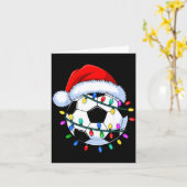 Santa Soccer Ball Christmas Soccer  カード (黄色い花)