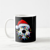 Santa Soccer Ball Christmas Soccer  コーヒーマグカップ (左)