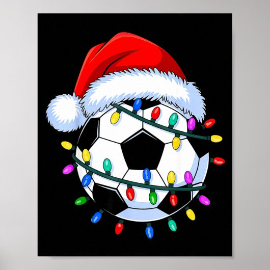 Santa Soccer Ball Christmas Soccer  ポスター (正面)