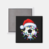 Santa Soccer Ball Christmas Soccer  マグネット (正面/裏面)
