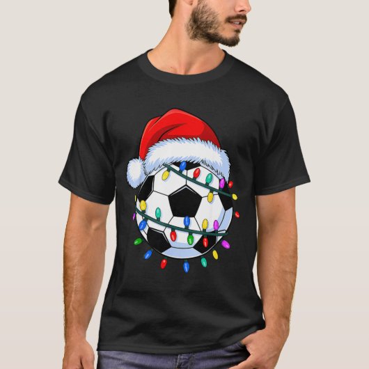 Santa Soccer Ball Christmas Soccer  Tシャツ (正面)