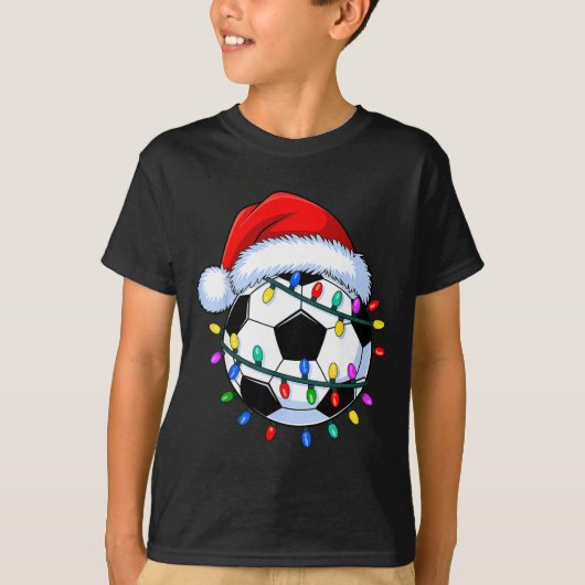 Santa Soccer Ball Christmas Soccer  Tシャツ (正面)